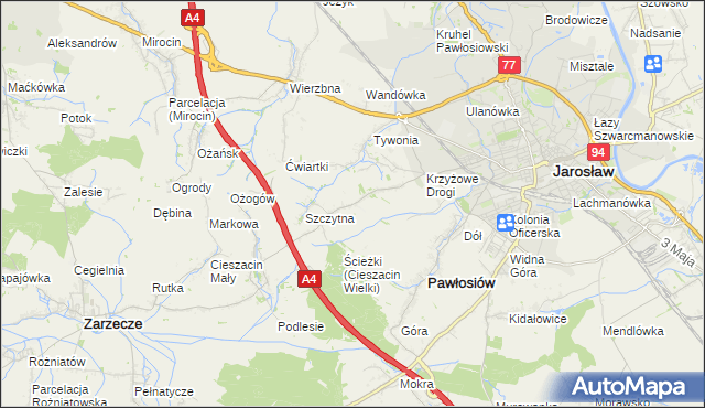 mapa Maleniska gmina Pawłosiów, Maleniska gmina Pawłosiów na mapie Targeo