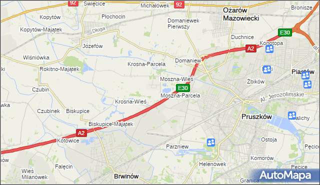 mapa Moszna-Parcela, Moszna-Parcela na mapie Targeo