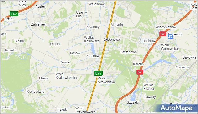 mapa Mroków gmina Lesznowola, Mroków gmina Lesznowola na mapie Targeo