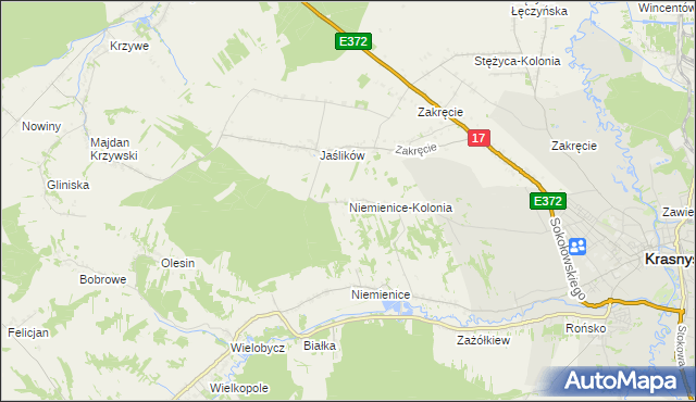 mapa Niemienice-Kolonia, Niemienice-Kolonia na mapie Targeo