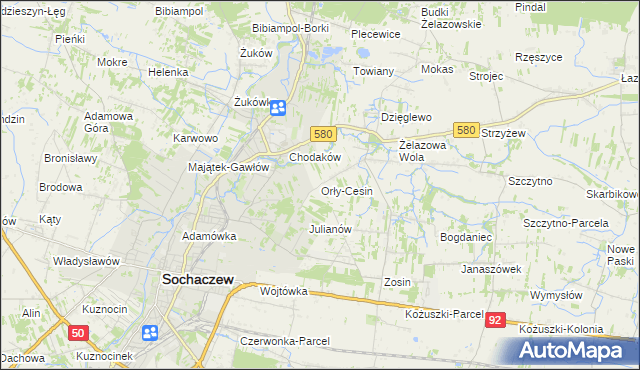 mapa Orły-Cesin, Orły-Cesin na mapie Targeo