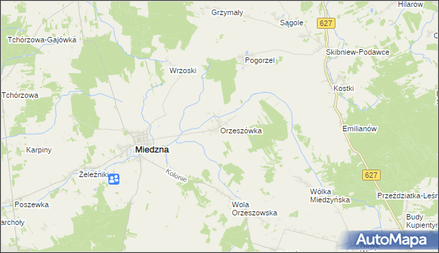 mapa Orzeszówka, Orzeszówka na mapie Targeo