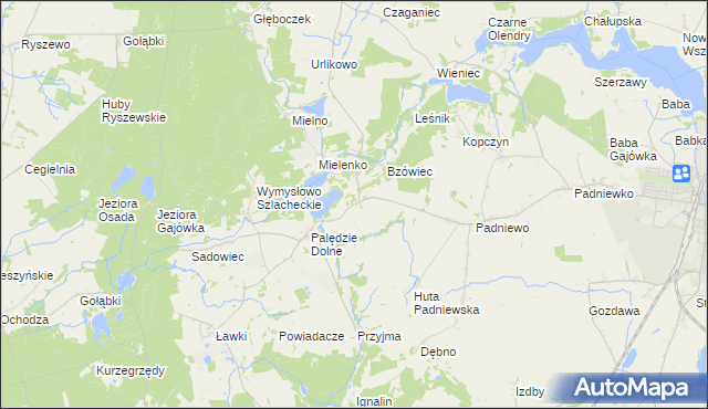 mapa Palędzie Kościelne, Palędzie Kościelne na mapie Targeo