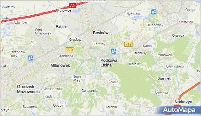 mapa Podkowa Leśna, Podkowa Leśna na mapie Targeo