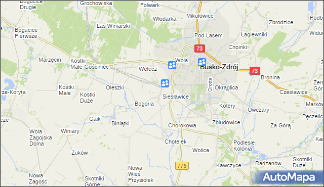 mapa Siesławice, Siesławice na mapie Targeo