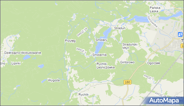 mapa Smolarnia gmina Trzcianka, Smolarnia gmina Trzcianka na mapie Targeo