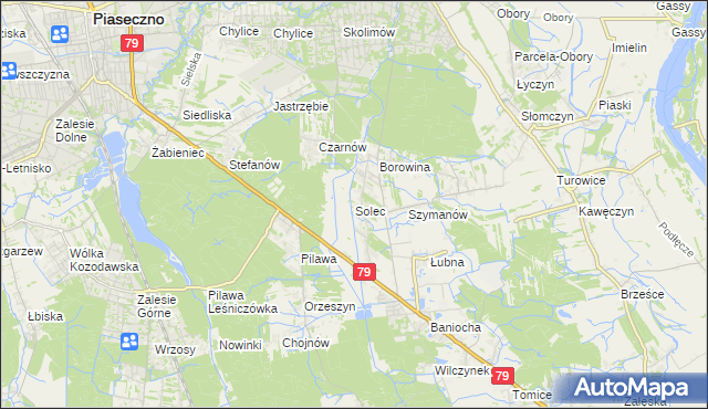 mapa Solec gmina Góra Kalwaria, Solec gmina Góra Kalwaria na mapie Targeo