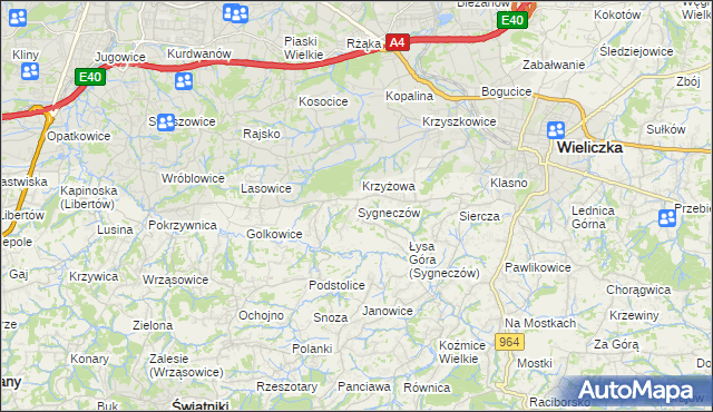 mapa Sygneczów, Sygneczów na mapie Targeo