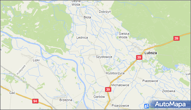 mapa Szydłowice, Szydłowice na mapie Targeo