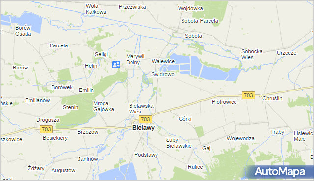 mapa Walewice Osada, Walewice Osada na mapie Targeo