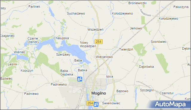 mapa Wiecanowo, Wiecanowo na mapie Targeo