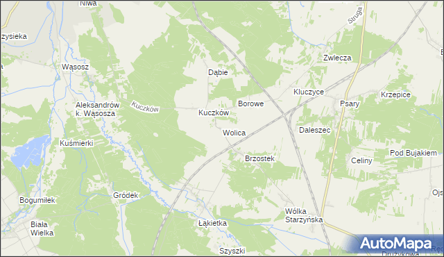 mapa Wolica gmina Secemin, Wolica gmina Secemin na mapie Targeo
