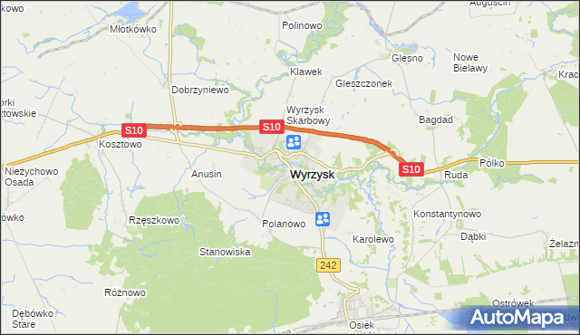 mapa Wyrzysk, Wyrzysk na mapie Targeo