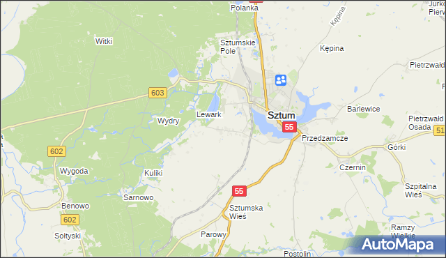 mapa Zajezierze gmina Sztum, Zajezierze gmina Sztum na mapie Targeo