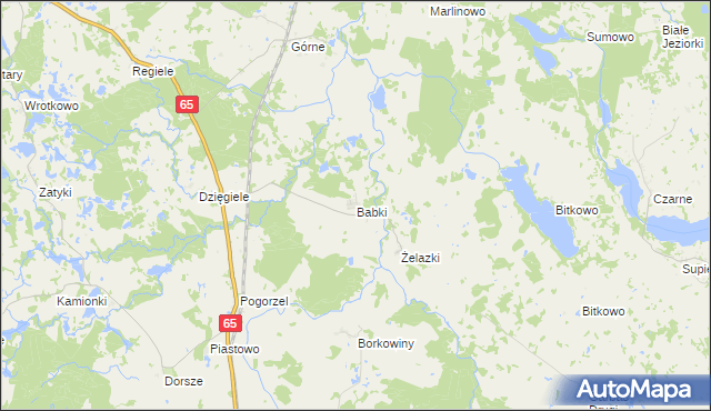 mapa Babki gmina Gołdap, Babki gmina Gołdap na mapie Targeo