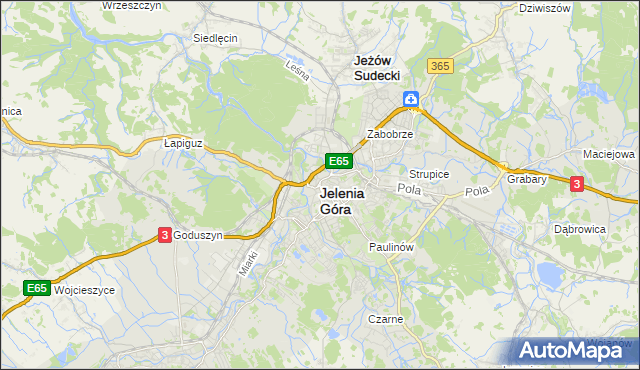 mapa Jelenia Góra, Jelenia Góra na mapie Targeo