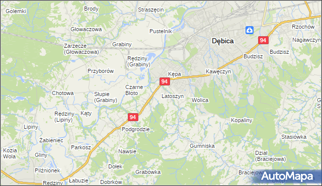 mapa Latoszyn, Latoszyn na mapie Targeo