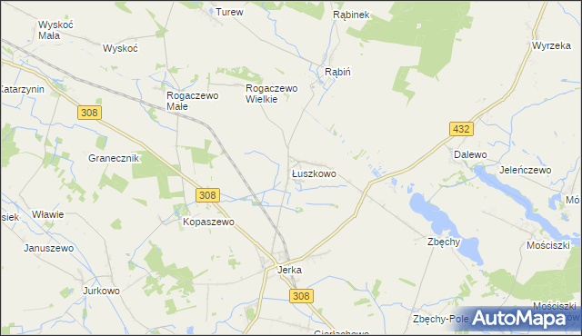 mapa Łuszkowo, Łuszkowo na mapie Targeo