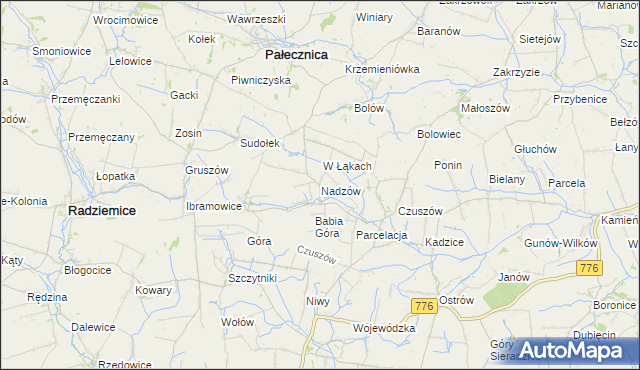 mapa Nadzów, Nadzów na mapie Targeo