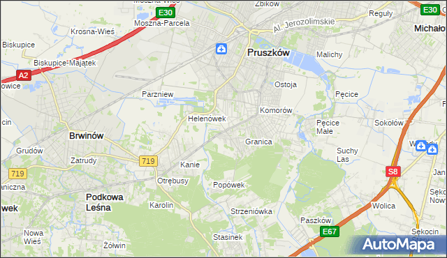 mapa Nowa Wieś gmina Michałowice, Nowa Wieś gmina Michałowice na mapie Targeo