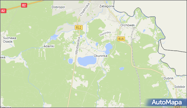 mapa Okuninka, Okuninka na mapie Targeo