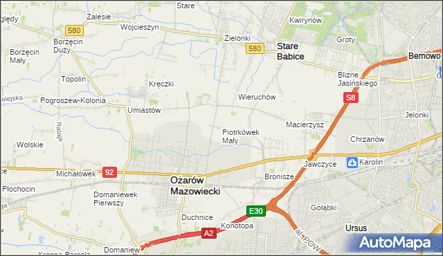 mapa Piotrkówek Mały, Piotrkówek Mały na mapie Targeo