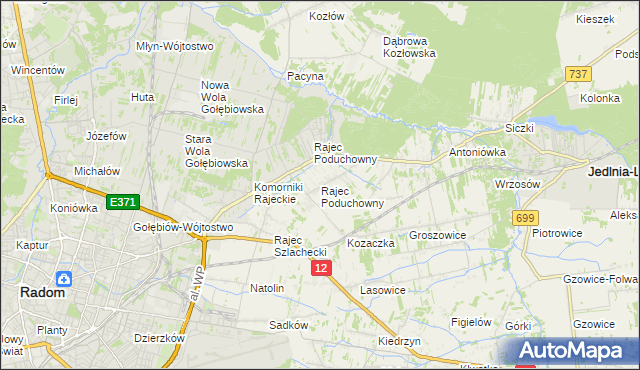 mapa Rajec Poduchowny, Rajec Poduchowny na mapie Targeo
