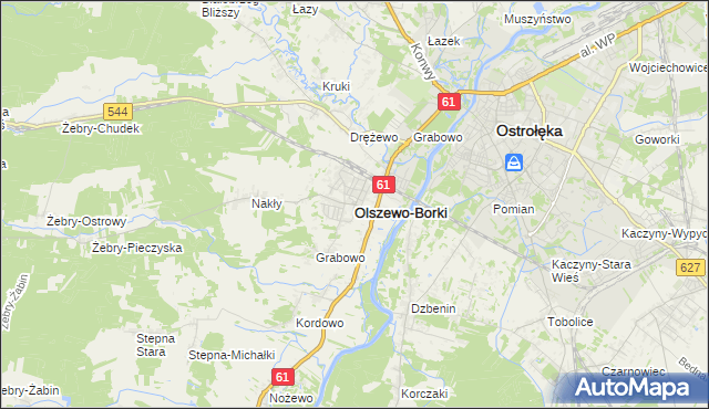 mapa Olszewo-Borki, Olszewo-Borki na mapie Targeo