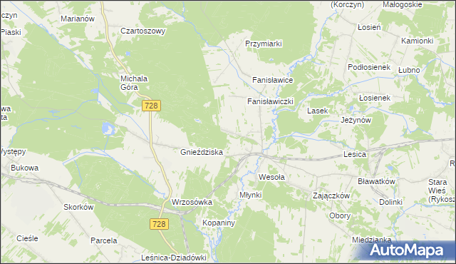 mapa Ruda Zajączkowska, Ruda Zajączkowska na mapie Targeo