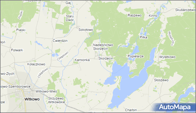 mapa Skorzęcin, Skorzęcin na mapie Targeo