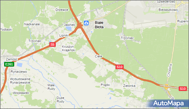 mapa Ciele, Ciele na mapie Targeo