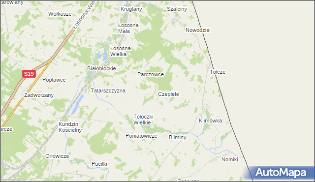 mapa Czepiele, Czepiele na mapie Targeo