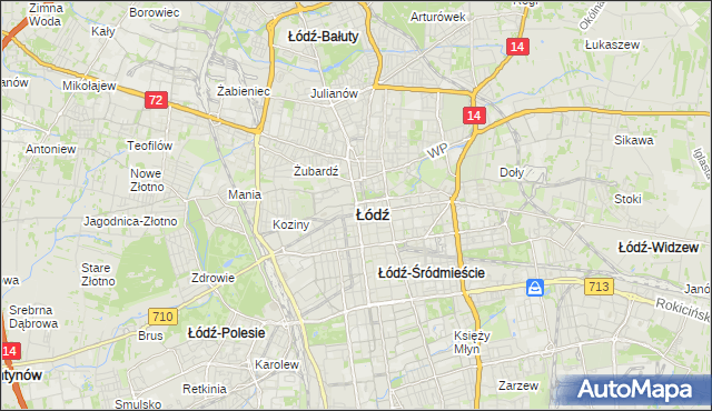 mapa Łodzi, Łódź na mapie Targeo