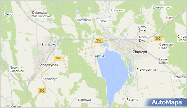 mapa Nądnia, Nądnia na mapie Targeo