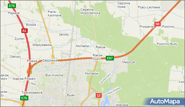 mapa Raków Duży, Raków Duży na mapie Targeo