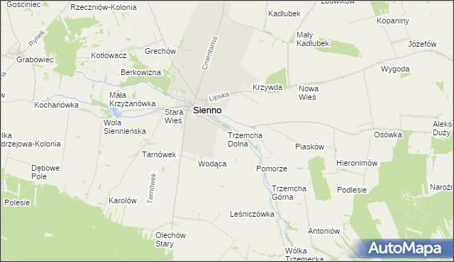 mapa Trzemcha Dolna, Trzemcha Dolna na mapie Targeo