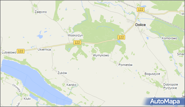 mapa Wymykowo, Wymykowo na mapie Targeo