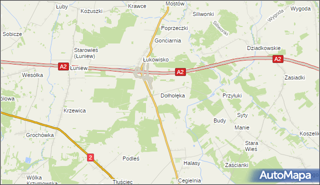 mapa Dołhołęka, Dołhołęka na mapie Targeo