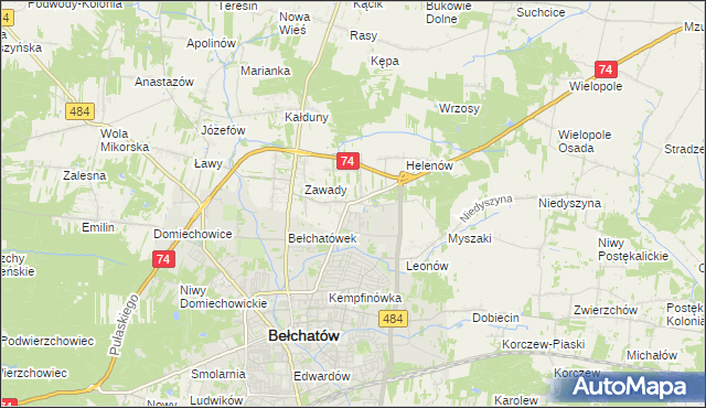 mapa Dobrzelów, Dobrzelów na mapie Targeo