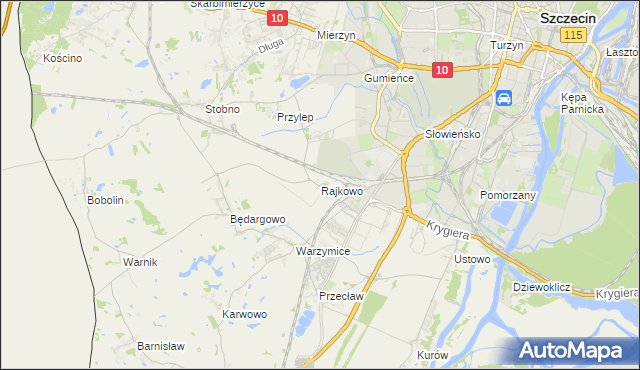 mapa Rajkowo, Rajkowo na mapie Targeo