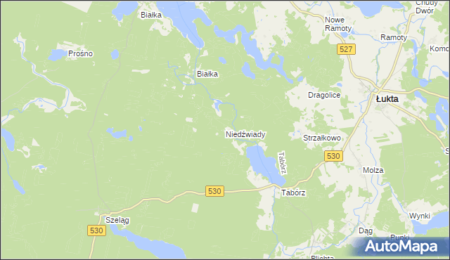 mapa Niedźwiady gmina Łukta, Niedźwiady gmina Łukta na mapie Targeo