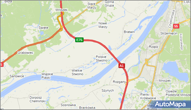 mapa Polskie Stwolno, Polskie Stwolno na mapie Targeo