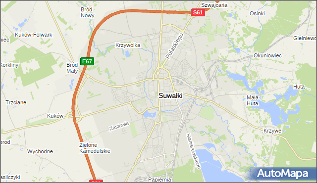 mapa Suwałk, Suwałki na mapie Targeo