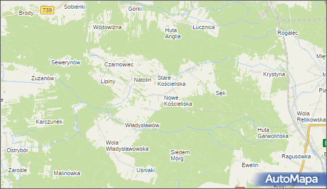 mapa Nowe Kościeliska, Nowe Kościeliska na mapie Targeo