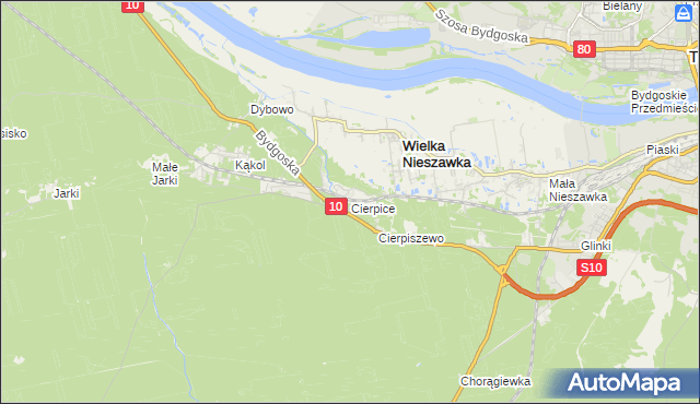 mapa Cierpice gmina Wielka Nieszawka, Cierpice gmina Wielka Nieszawka na mapie Targeo