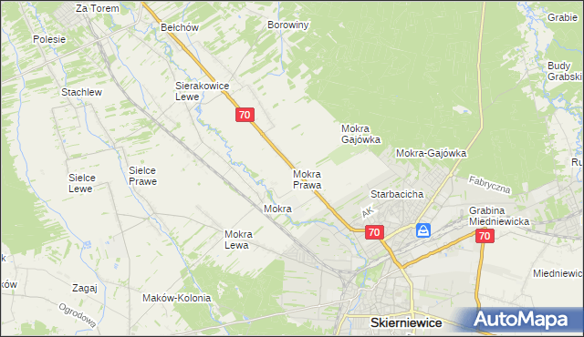 mapa Mokra Prawa, Mokra Prawa na mapie Targeo