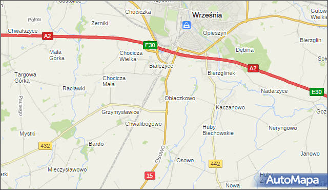 mapa Obłaczkowo, Obłaczkowo na mapie Targeo