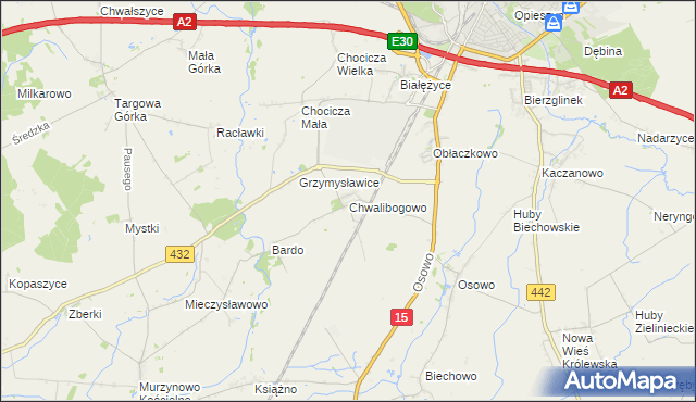 mapa Chwalibogowo gmina Września, Chwalibogowo gmina Września na mapie Targeo