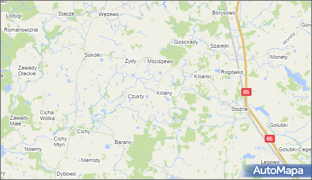 mapa Kiliany, Kiliany na mapie Targeo