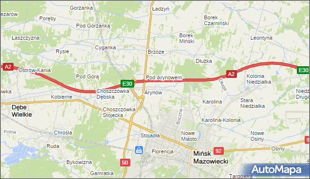 mapa Królewiec gmina Mińsk Mazowiecki, Królewiec gmina Mińsk Mazowiecki na mapie Targeo